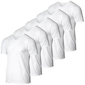 Real Essentials 5 Pack: Men’s Mesh Quick Dry Short Sleeve V-Neck T-Shirt – Athletic Performance (Available in Big & Tall)