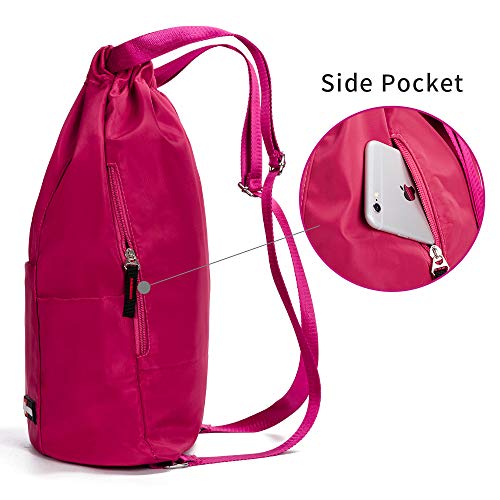 Image of ZOORON Waterproof Drawstring Gym Backpack Bag for Men & Women, Sport Gym Sack Mini Travel Daypack