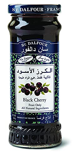 St. Dalfour Black Cherry Jam , Insanely Delicious Fruit Spreads , Refreshing Quality Flavors , Tasty Breakfast With Family , Packed With Healthy Nutrition - 284 Gram