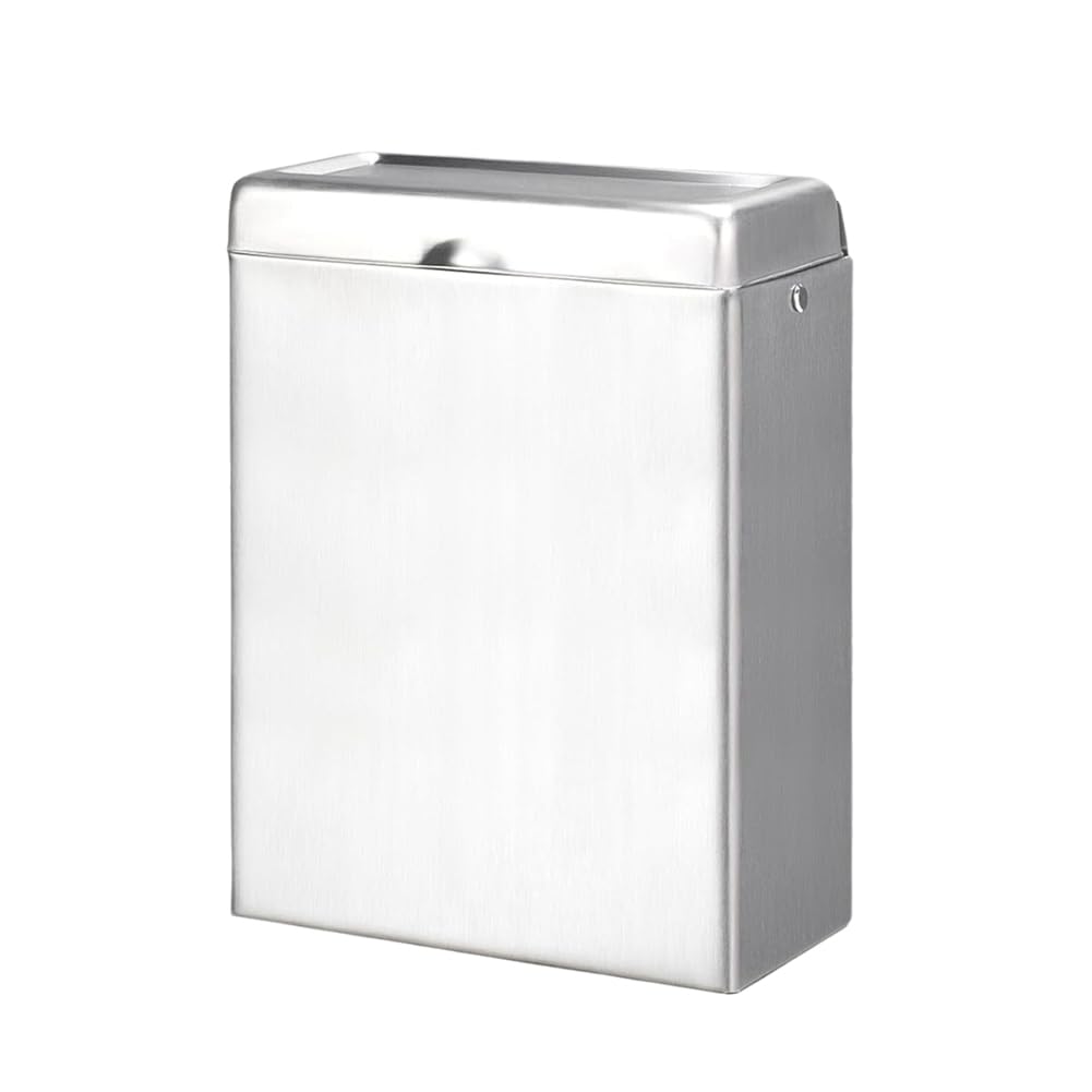 Vjsujehgy Sanitary Napkin Disposal Receptacle Wall Mounted Stainless Steel Tampon Receptacle Bin