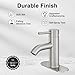 Bathroom Faucet Brushed Nickel One-Handle, Modern one Hole Bathroom Sink Faucet Lavatory Faucet with Deck