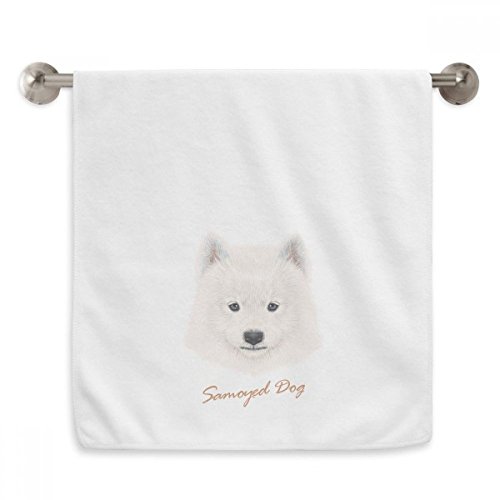 Serviette samoyède blanche moelleuse 13x29 pouces pour le visage