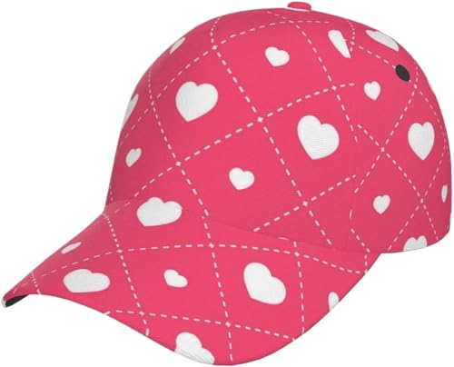 Casquette avec cœurs rouges réglable pour stopper le soleil pendant le sport