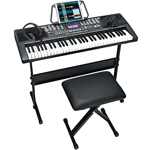 DREAMADE Clavier de Piano Électronique 61 Touches, Piano Numérique 61 avec Support Réglable Tabouret Pliable Écran LCD… - Les Beatles, Paul McCartney, John Lennon, RIngo Starr, George Harrison DREAMADE Clavier de Piano Électronique 61 Touches, Piano Numérique 61 avec Support Réglable Tabouret Pliable Écran LCD…