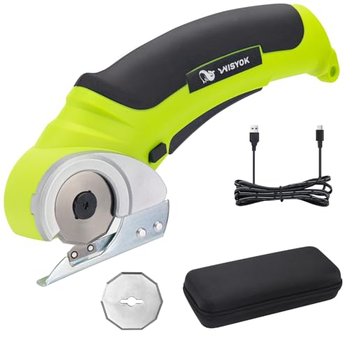 WISYOK Cordless Electric Scissors, 4.2V Rechargeable, 2Blades