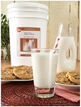 400 Total Servings of Non-Fat Instant 100% Milk Emergency Food Bucket By Food for Health Product of USA