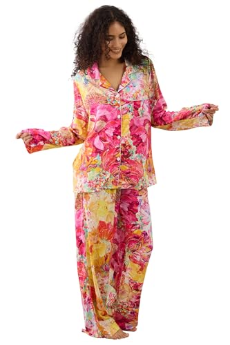Image of YiNi LuLu Womens Pajamas Set 2 Piece Long Sleeve Sleepwear Button Down Pjs Lounge Set Nightwear with Pockets