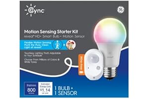 Cync Smart Light Bundle: Smart Home Lights - Color Changing Light Bulb and Motion Sensor