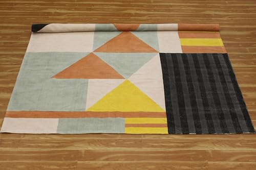 Tapis Kilim premium en coton épais motif géométrique chic
