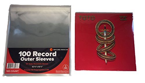 (100) 12" Record Outer Sleeves - Outer Resealable Sleeves - Extreme Hd Poly 3 Mil 12 3/4" X 12 1/2" | Record Rescue #TOP4