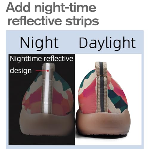 Women's Walking Sneakers Art Painted Slip On Loafers Comfort Knitted Travel Casual Shoes4