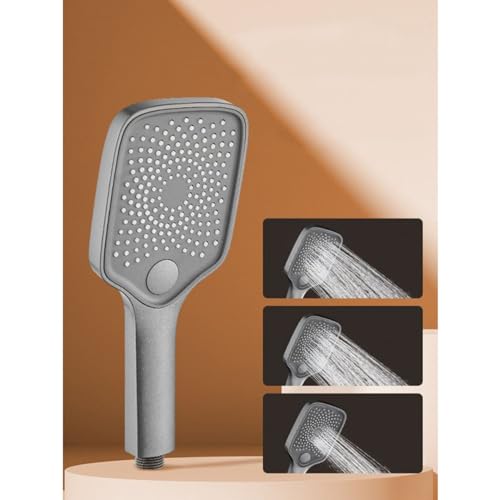 Kit de Douche Gris Mural avec Mixage Taps et Pomme à Trois Modes Ajustement - 6