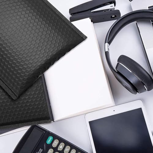 FWEEK 30 Stück Luftpolsterumschlag A4, 25.4x33cm Poly Bubble Mailers Umschläge Verpackung Gepolstert, Schwarzer Umschlag aus Schaumstoff für die Verpackung