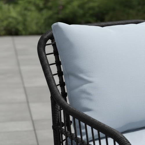 Image of LOCCUS 4 Piece Outdoor Patio Furniture Sets, All-Weather Sectional Sofa Patio Furniture Conversation Set, Glass Table & Washable Cushions for Backyard Porch Garden Lawn Balcony(Grey)