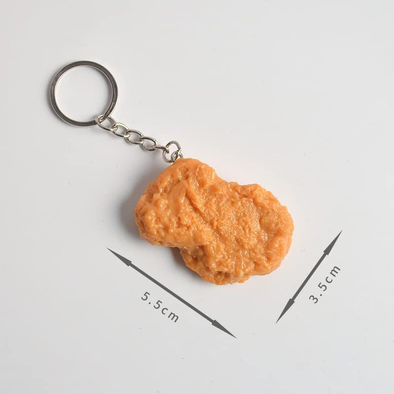 Fuqimanman2020 Imitation Food Keychain - Fried Chicken Leg, Wing, Nugget Keychain Accessories - Image 3