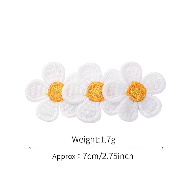 Sunflower Snap Hair Clips White Daisy Flower Hair Clips Hair Hairpin for Girls Women Kids (yellow) image 3