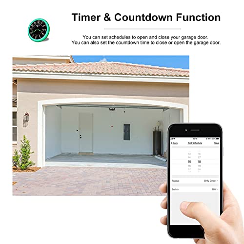 Splenssy Tuya Wifi+Bt Smart Garage Door Opener Controller Kit Intelligent Garage Controller Kit Timing Function Remote Monitoring Voice Control Compatible With Alexa,Google Home,Ifttt #TOP2