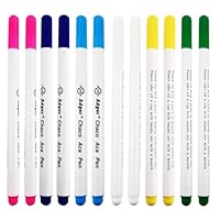 12 PCS Fabric Pens Sewing,Water Soluble Fabric Pen,Fabric Markers Sewing Erasable,Heat Erasable Pen for Fabric,Water Erasable Fabric Marking Pens For Sewing,Dressmaking,Temporary Fabric Marker