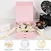 BoxSkivra Pink Gift Box with Ribbon 1 Pack 6X6X3 Inch Small Gift Box with Lid Magnetic Closure Rectangle Collapsible Luxury Gift Boxes for Mother's Day、Birthdays、Shredded Paper Filler & Card