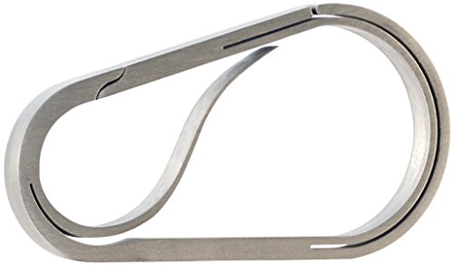 Bico Keyklipz Tear Drop Titanium Keyring/Carabiner: Stone Finish (KR25A) e Titanio, colore: Hand Brushed, cod. KR25A-BR