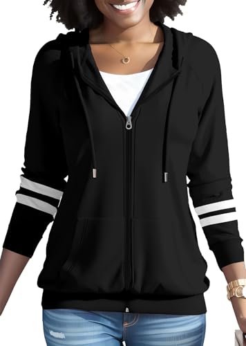 Nimsruc Zip Up Hoodies For Women Long Sleeve Casual