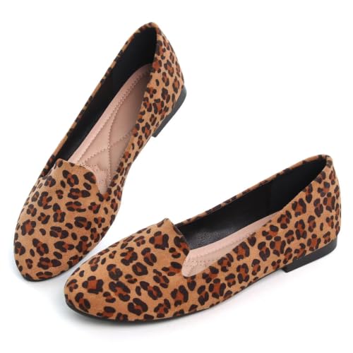 Image of Dear Time Women's Casual Loafers Flats Comfortable Round Toe Dress Shoes Slip On Ballet Flats for Women Work Office Shoes