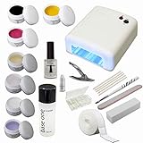 gel nded tutorial Nuestros geles UV y barnices UV se curan bajo la luz UV. En este conjunto se suministra un dispositivo de curado con luz UV de 4 x 9 vatios que incluye tubos UV, que se puede cambiar fácilmente si es necesario.