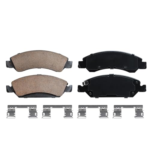 Image of Detroit Axle - Brake Pads for 2007-2013 Chevrolet Silverado 1500 Avalanche GMC Sierra 1500, 2008-2014 Suburban Yukon XL 1500 Tahoe Cadillac Escalade EXT ESV Front Rear Ceramic Brake Pads w /Hardware