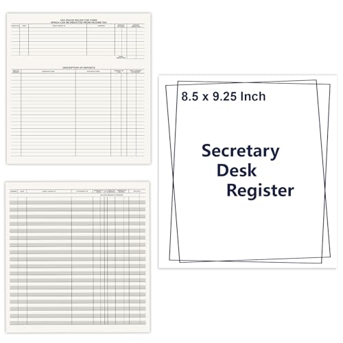 1 Pack Check Desk Registers 8.5 x 9.25 Inch Large Checkbook Register Secretary Desk Book Check RegisterTransaction Register Executive Business Premium Check Registers for Personal (8.5 * 9.25inch)