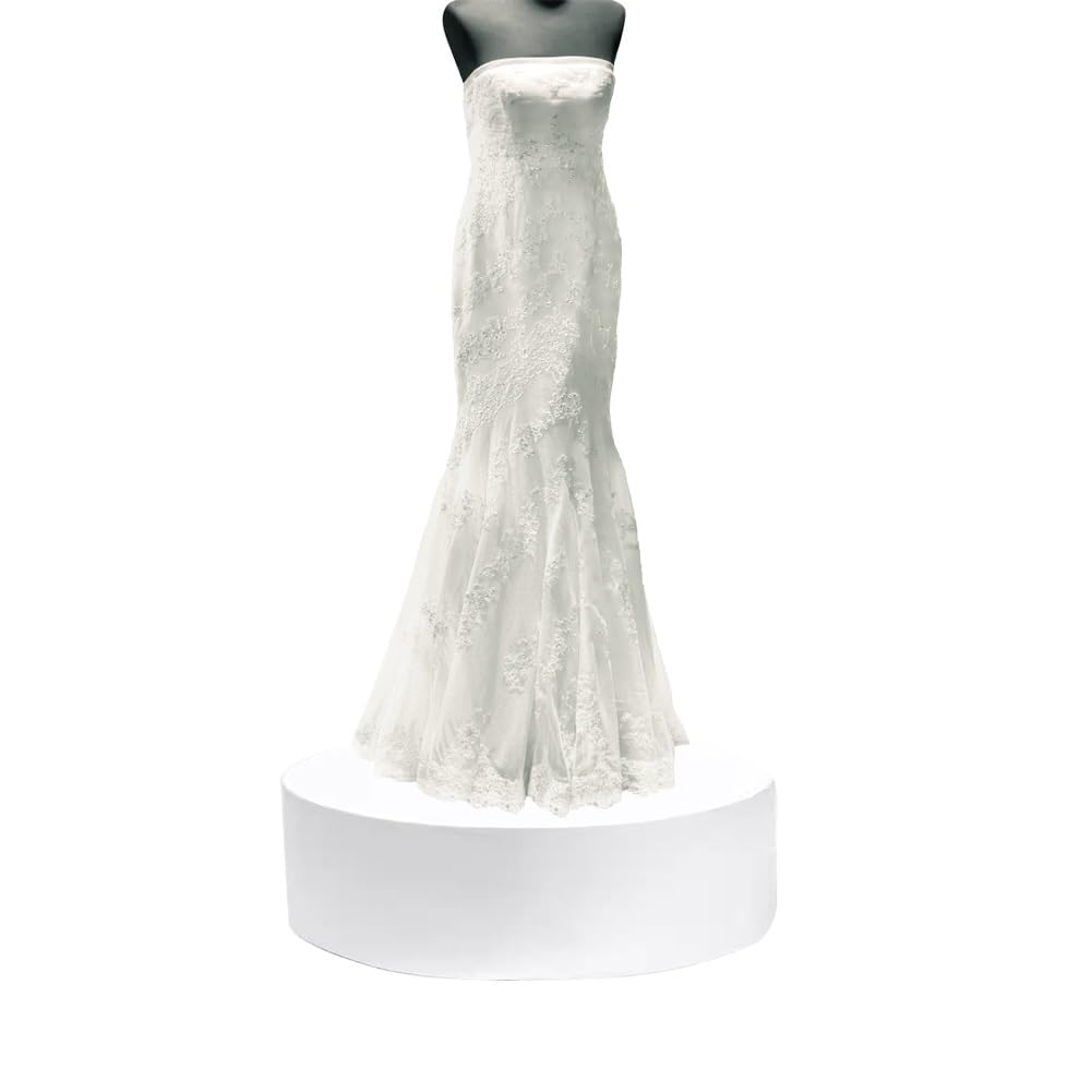 Socle cylindrique rond blanc 40x40 cm pour mannequin et présentoir de vêtements de boutique