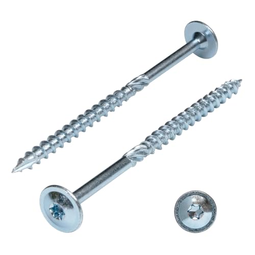 PARCO Tellerkopfschrauben, 100 Stück, 6x100 mm TX40 Verzinkt, CUT-Spitze, Holzbauschrauben für Konstruktionen, German Quality mit ETA Zulassung