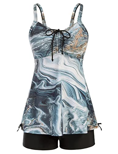 Women 2 Piece Swimsuits Tummy Control Tankini Swimming Tank Tops With Boyshorts Set Xl #TOP17