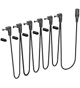 UpperFu 1 to 6 Ways 9V DC Daisy Chain Power Supply Splitter Adapter Cable Cord/Leads Right Angle ...