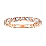 Homxi Ringe für Damen Sterling Silber,Ringe Verlobungsringe Rund und Rechteckig 1.5 x 2.5 MM Zirkonia Rosegold Damen Ringe Hochzeit Größe 57 (18.1)