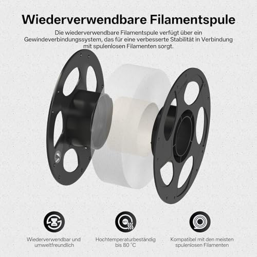 ANYCUBIC PLA Marmor Filament 1.75mm, Minimale Schichtlinien, 3D Drucker Filament für die meisten 3D-Drucker, Intelligente Identifikation, Wie Marble, 1KG Marmor Weiß