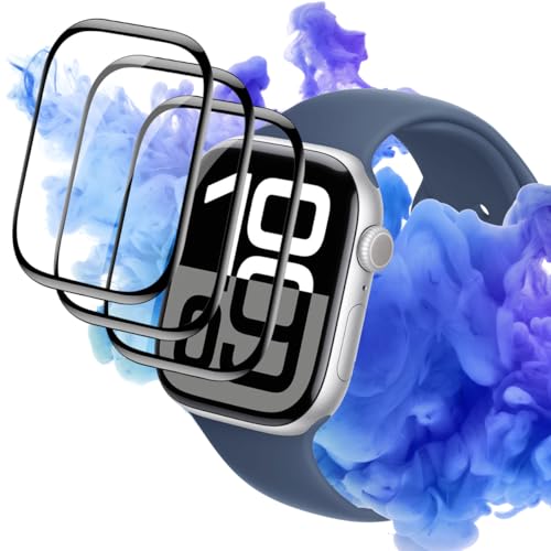 AQXNG 対応 Apple Watch series 10 42mm フィルム 画面保護フィルム 【3枚セット】 アップルウォッチ 10 42mm 用の 保護フィルム 柔軟なTPU製 炭素繊維 3D曲面 カバー 24時間自動修復技術 衝撃吸収 高透過率