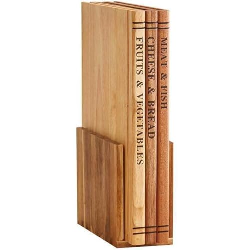 Planches à découper en forme de livre en bois noble de haute qualité - 2