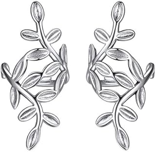 ChicSilver S925 Sterling Silver Ear Cuff Helix Cartilage Clip on Earrings Non Piercing Earrings Set for Women Fits Sensitive Ears (with Gift Box)