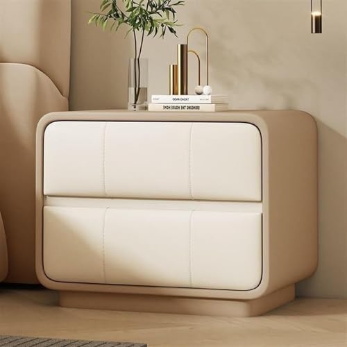 Modern Nightstand with 2 Solid Wood Drawers