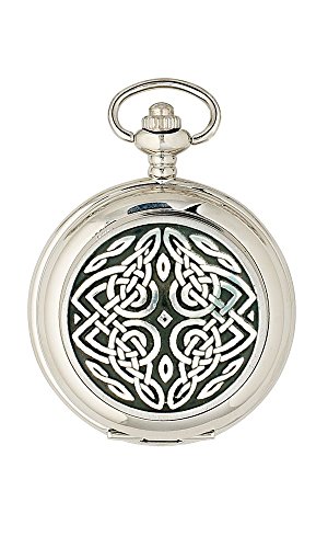 Scottish Twisted Celtic Knot Mechanical 17 Jewel Full Hunter Pocket Watch PW108M