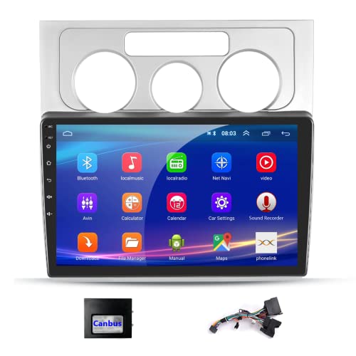 Podofo Android Autoradio GPS pour VW Touran 2003-2010, 10' Écran Tactile WiFi Bluetooth FM RDS Radio Lien Miroir USB Auto Radio Vidéo Lecteur Stéréo pour Volkswagen Touran +Canbus