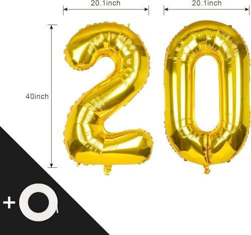 2025 Balloons, 40 Inch Gold Foil Number Balloons for New Year Eve Festival Party Supplies Graduation Decorations