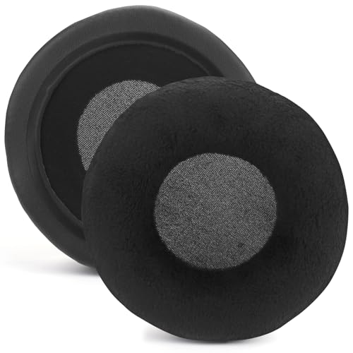 Velour Ear Pads 100 mm Universal Replacement Ear Pads Cushions Suitable Many Large Headphones Round Memory Foam Earpads Compatible with Beyerdynamic, Sennheiser, AKG, ATH, Sony & More - Black, 100mm