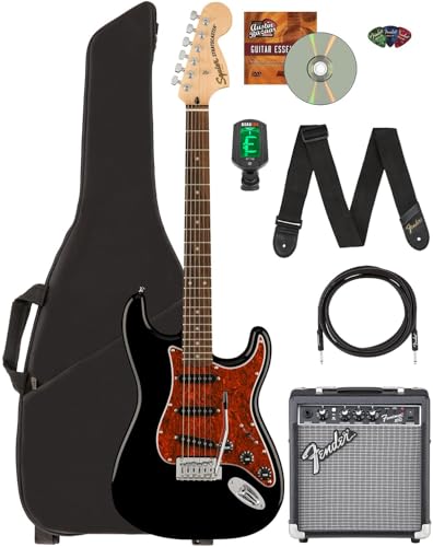 Fender Squier Affinity Stratocaster - ����Ńu���b�N�A�t�����g�}��10G�A���v�A�M�O�o�b�O�A�P�[�u���A�`���[�i�[�A�X�g���b�v�A�s�b�N�AAustin Bazaar�C���X�g���N�V����DVD�t���o���h��
