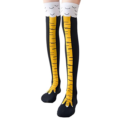 CNKNO Chicken Leg Socks Chicken Feet Socks for Women & Men 50cm Long Funny Novelty Cotton Pattern Unique Gag Gift for White Elephant & Stocking Stuffers