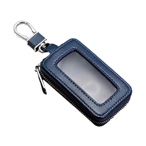 Funda para llaves de coche, funda para llaves de coche, con gancho de metal y bolsillo con cremallera para mando a distancia