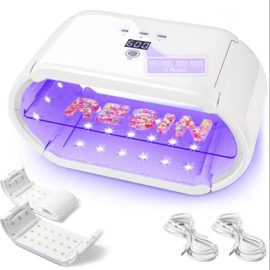 Mfancy UV Light for Resin,Two-Sided Fast Curing UV Resin Light,Foldable Portable UV Light Nail Lamp,Resin UV Curing Lamp[4 Timers],Resin Molds,Jewelry Making,DIY Craft,Nail Curing