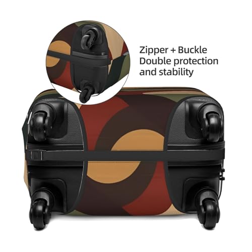 Housse élastique pour valise M noire avec motifs de cercles géométriques - 5