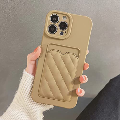 Coque silicone souple iPhone 8 marron avec porte-carte anti-rayures caméra