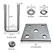 U Bolts & Plate Kit for Boat Trailer Axle Leaf Springs Galvanized Zinc, 2 1/8